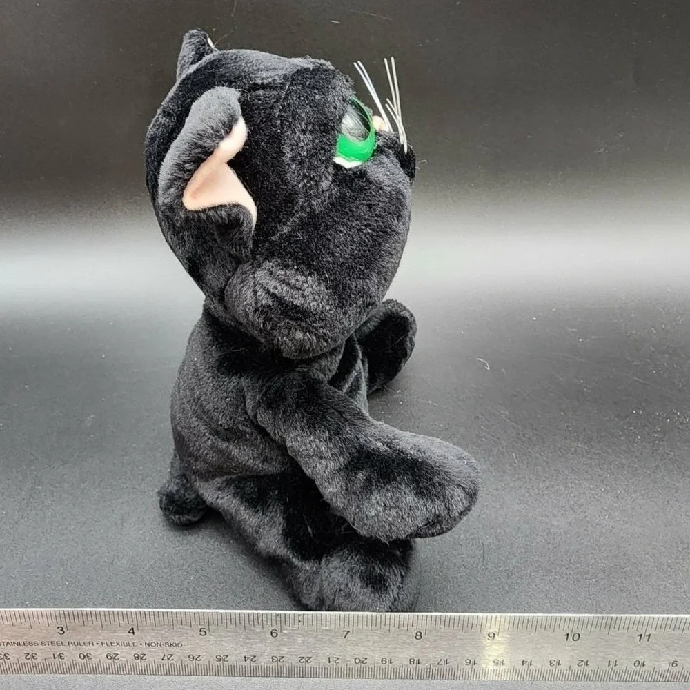 Russ Black Big Eye Cat Kids 9in Vintage Kitsch Retro Spooky Halloween‎ Plush Toy